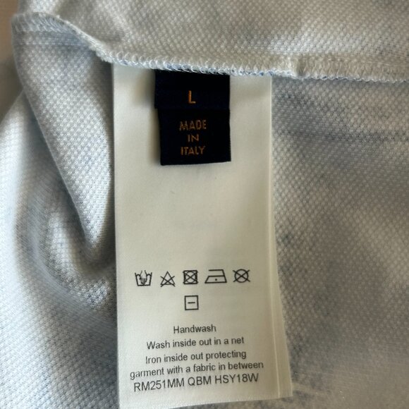 Louis Vuitton White & Blue Monogram Pique T-Shirt - Picture 3 of 9